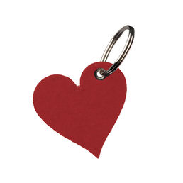 Röd Nyckelring Filthjärta med tryckmed tryck