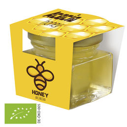Övriga färger Ekologisk honung i glasburk med tryckmed tryck