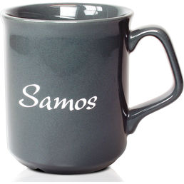 Grå Kaffemugg Samos, 30 clmed tryck