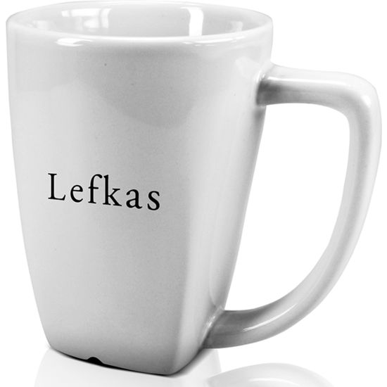 Vit Kaffemugg Lefkas, 27 clmed tryck