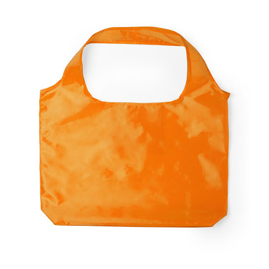 Orange Hopvikbar polyesterkasse med tryck Karentmed tryck