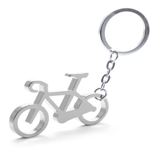Silver Nyckelring i aluminium i form av en cykel Ciclexmed tryck