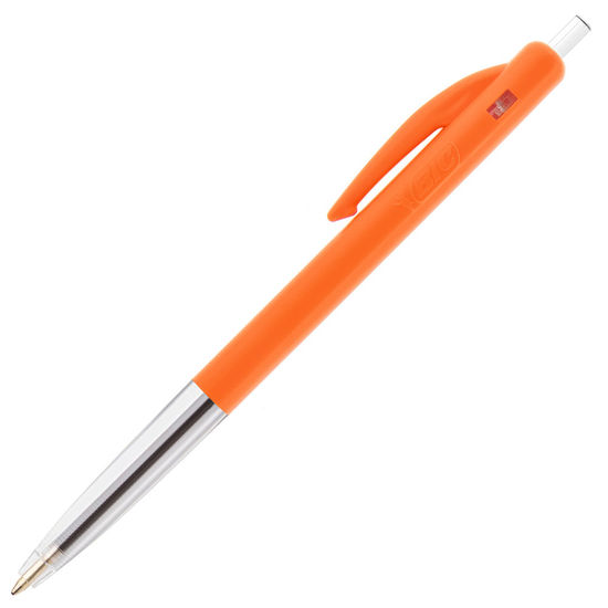 Orange Bläckpenna med tryck BIC M10 Clickmed tryck