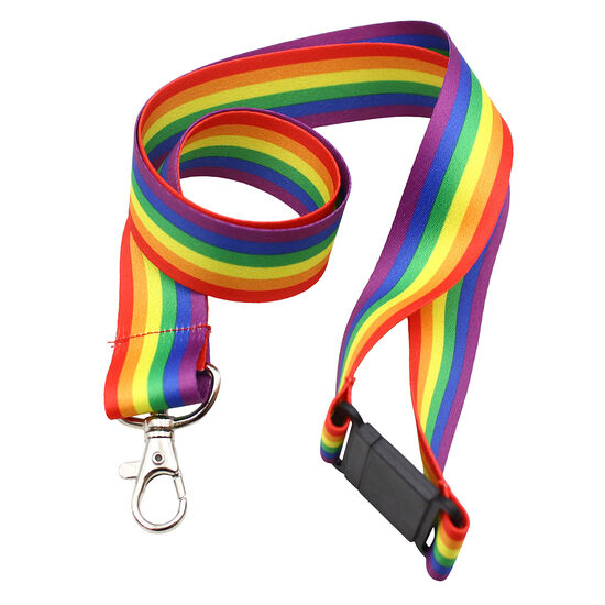 Övriga färger Regnbågsfärgat logoband med tryck Pridemed tryck