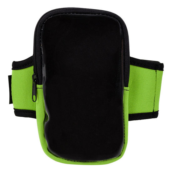 Grön Joggingarmband med ficka för mobiltelefonenmed tryck