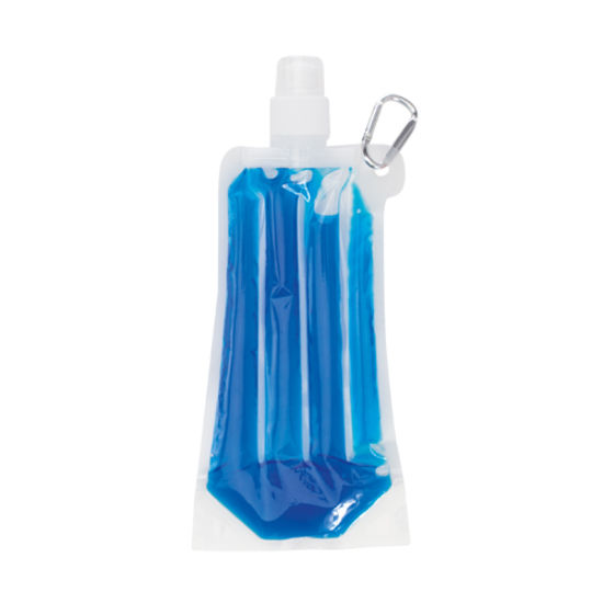 Blå Vattenflaska med karbinhake Luthor 400 mlmed tryck