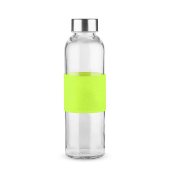 Grön Vattenflaska i glas Glassi 520 mlmed tryck
