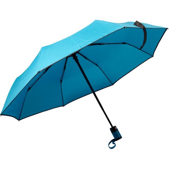 Blå Stormsäkert kompaktparaply med tryck Zenyamed tryck