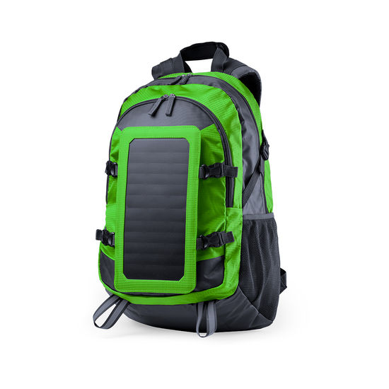 Grön Ryggsäck med solceller Rasmuxmed tryck