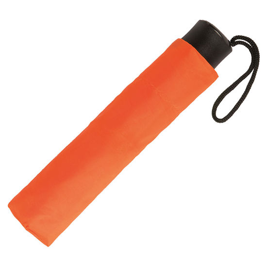 Orange Kompaktparaply med tryck Mini de luxmed tryck