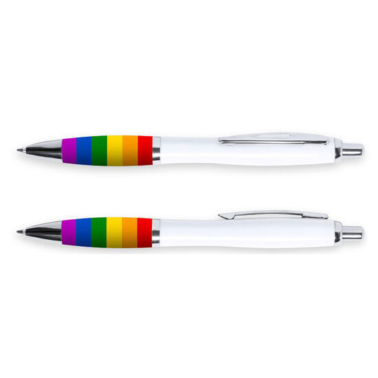 Övriga färger Regnbågsfärgad penna med tryck Pride Rubbermed tryck