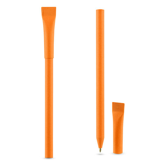 Orange Papperspenna med tryck Pinkomed tryck