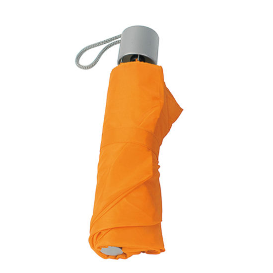 Orange Miniparaply med tygkasse och tryck Pliegomed tryck