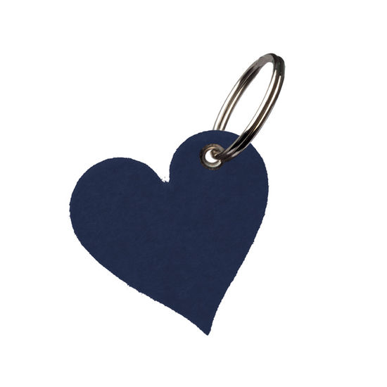 Blå Nyckelring Filthjärta med tryckmed tryck