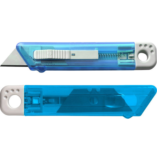 Blå Kartongkniv med tryck Algotmed tryck