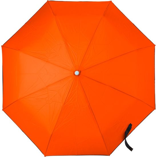 Orange Stormsäkert kompaktparaply med tryck Zenyamed tryck