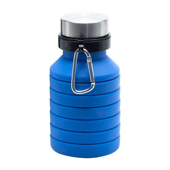 Blå Hopfällbar vattenflaska med lasergravyr Fare 550 mlmed tryck