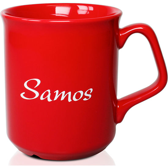 Röd Kaffemugg Samos, 30 clmed tryck