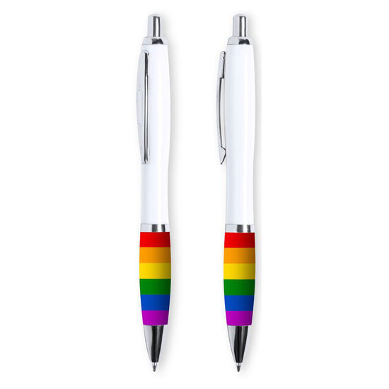 Övriga färger Regnbågsfärgad penna med tryck Pride Rubbermed tryck
