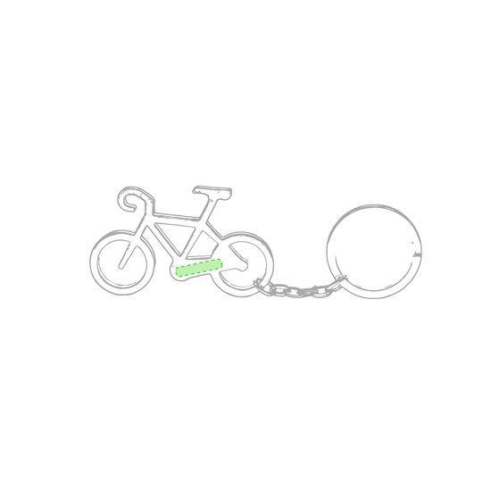 Övriga färger Nyckelring i aluminium i form av en cykel Ciclexmed tryck