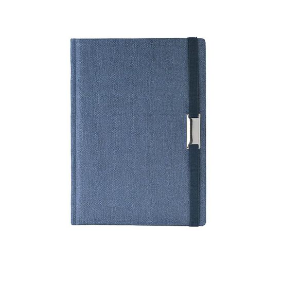 Blå Anteckningsbok med stenpapper Canvas A5med tryck
