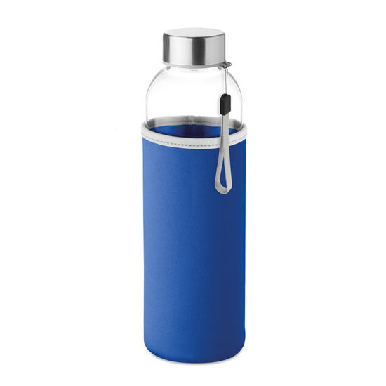 Blå Vattenflaska i glas Drinko 500 mlmed tryck