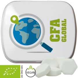 Ekologisk Dextros Apelsin, ca. 20g, Mintask Vit med tryck produktbild