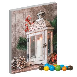 Chokladkalender med tryck chokladdoppade jordnötter produktbild