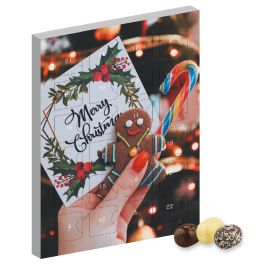 Chokladkokoskuber mix med tryck, ca. 80g, adventskalender mini produktbild