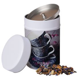 Christkindl-te med tryck, ca. 120g, metallburk produktbild