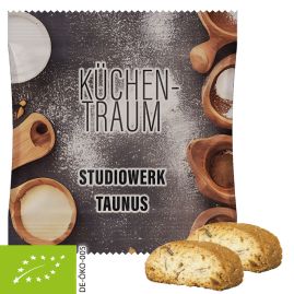 Ekologiska cantuccini med tryck, ca 25g maxi påse produktbild