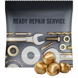 Golden nuts candy med tryck, ca. 15g, midi bag produktbild