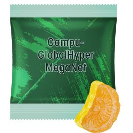 Citrongodis och apelsingodis med tryck, ca. 15g midi-påse produktbild