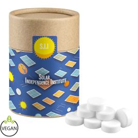 Sockerfria pepparmintdroppar med tryck, 80g, biologiskt nedbrytbar kartong produktbild