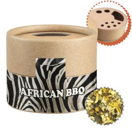 African BBQ kryddmix i nedbrytbar pappburk med tryck produktbild