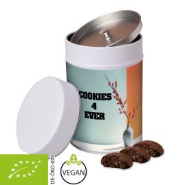 Ekologiska Choco Cantuccini med tryck, ca. 100g, metallburk produktbild