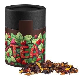 Fruktte Jordgubb Hallon, ca. 40g, Biologiskt Nedbrytbar Kartongburk med Tryck produktbild