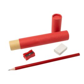 Blyertspenna och pennvässare med tryck Back To School produktbild