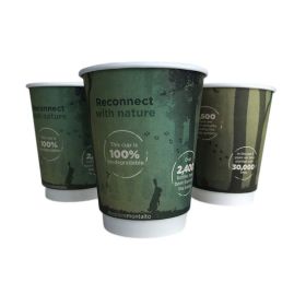 Plastfria dubbelväggade pappersmuggar med tryck BIO produktbild