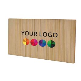 Reklamknapp i bambu Rektangel produktbild