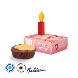 Liten gratulationslåda med smörsockerkaka med tryck produktbild