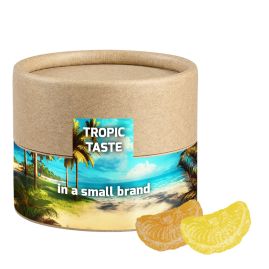 Citron- och apelsingodis, ca. 45g, biologiskt nedbrytbar eko-kartong med tryck produktbild