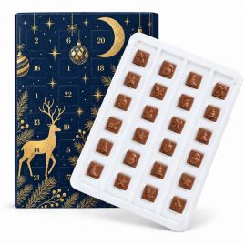 Chokladkalender med tryck rPET-tråg Mini Fairtrade produktbild