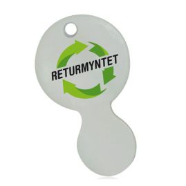 Kundvagnsmynt av återvunnen plast Retur produktbild